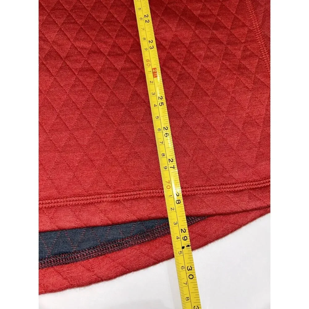 J Crew Quilted Authentic Fleece Red Quarter Zip Front 2XL NWT